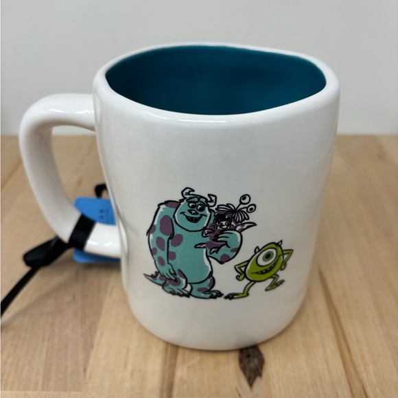 Rae Dunn SULLEY Mug 3D White Ceramic Blue Interior Double Sided Monsters Inc New - Picture 2 of 4
